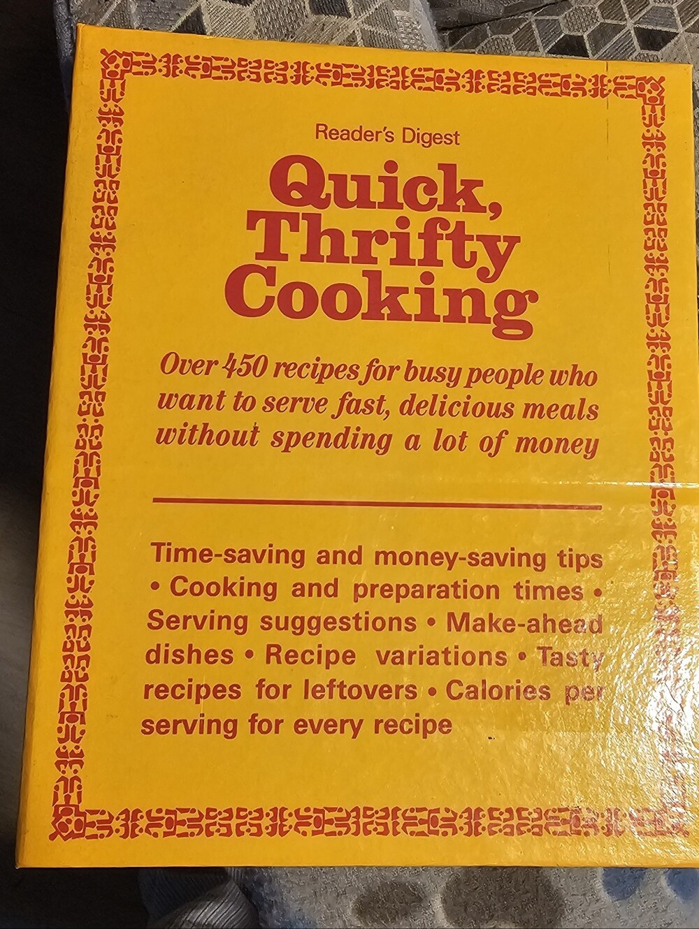 Reader's Digest Quick, Thrifty Cooking 1985 Hardcover Cook Book